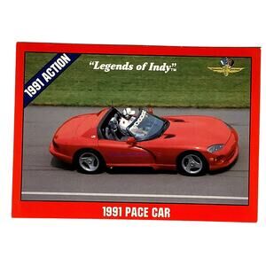 Dodge Viper Pace Car 1991 Indy 500, 1991 Action, 1992 Legends of Indy, Card #39